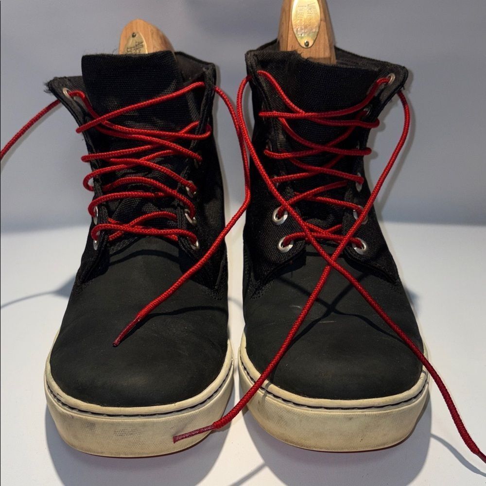Timberland Black Boots with Red Laces